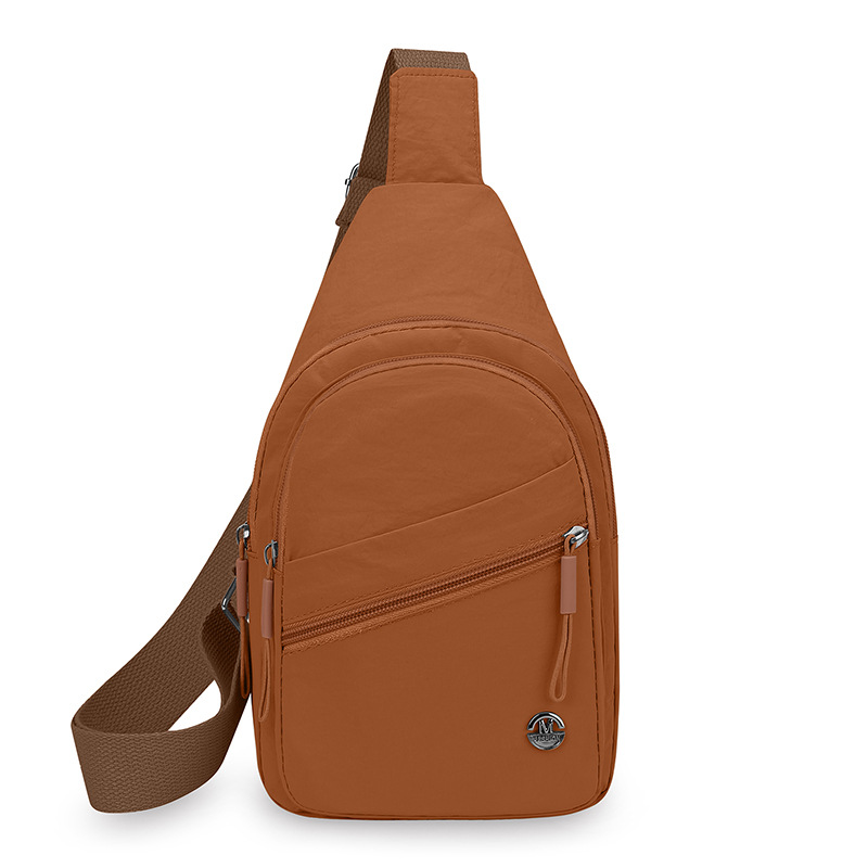 Bolso de pecho japonés simple para mujer Bolso de hombro casual de color sólido de gran capacidad Bolso de mensajero deportivo al aire libre de varios compartimentos