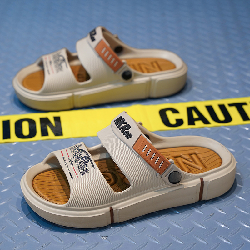 Pantuflas, cinturón antideslizante para uso de verano para hombres, sandalias de tacón, pisa mierda, sandalias de playa deportivas de doble uso para conducir