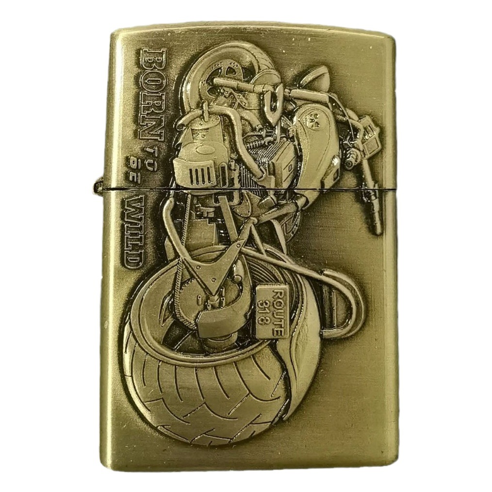 Personaje de queroseno de metal creativo más ligero en relieve Regalo De fábrica al por mayor tendencia de velocidad off-road motocicleta personalidad image 1
