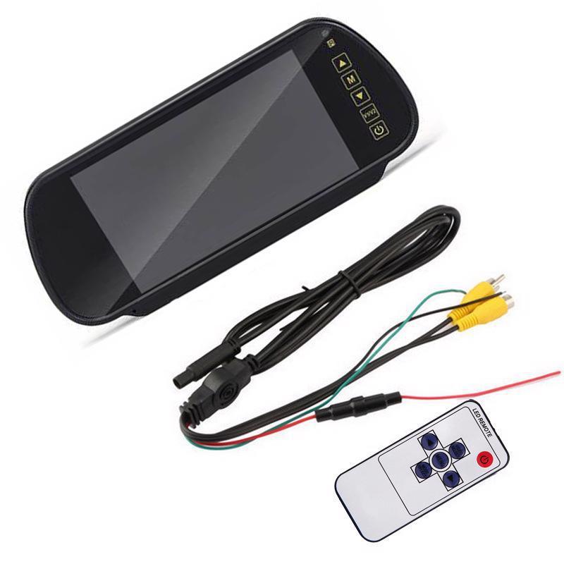 Car-mounted monitor 7inch CCD rearview mirror + rearview high-definition night vision reversing camera AV port set