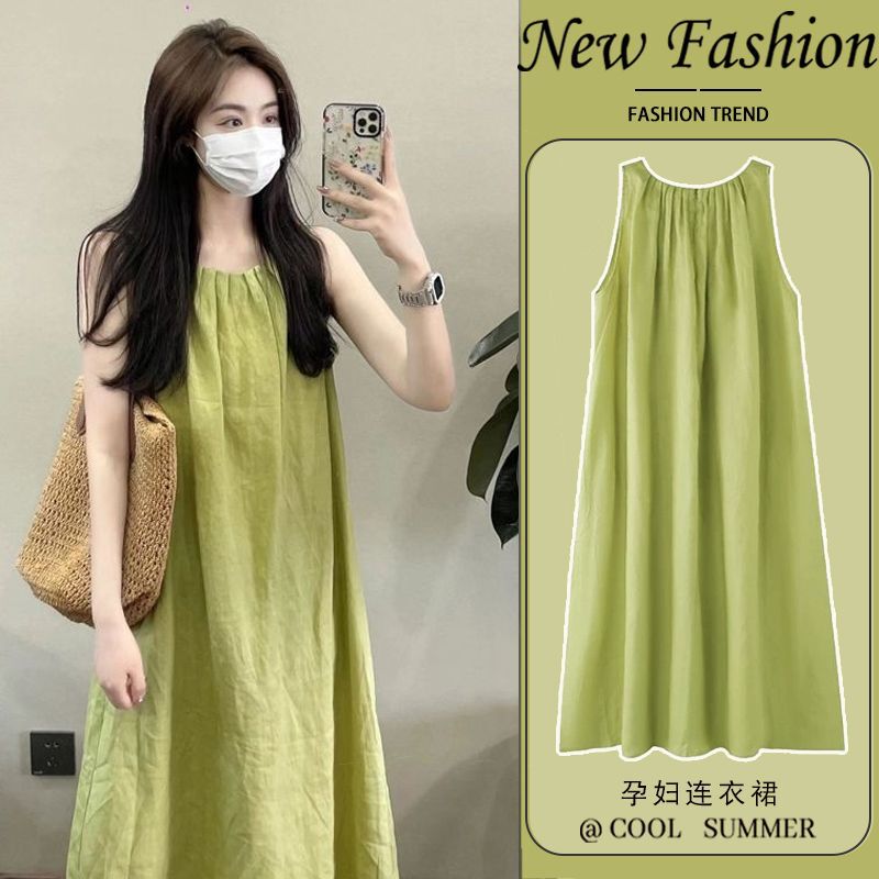 Maternity Summer Dress Fashion 2025 New Thin Tank Dress Summer Trendy Petite Summer Dress Women