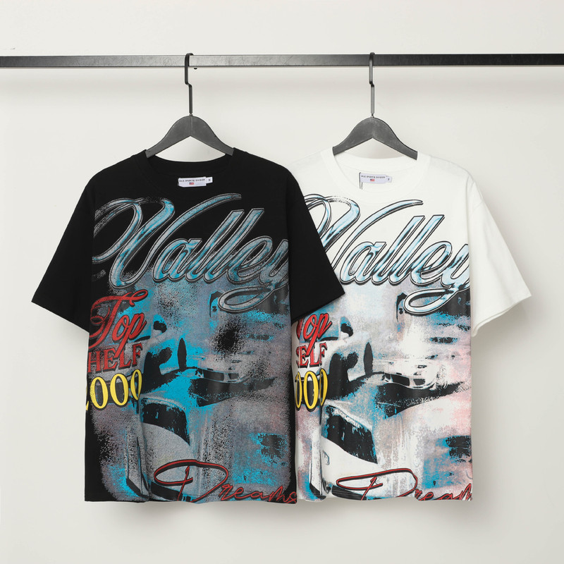 Valeforever American High Street Boxer Ring Print Half-Sleeved Retro Loose Short-Sleeved T-Shirt Men's and Women's Short-Sleeved