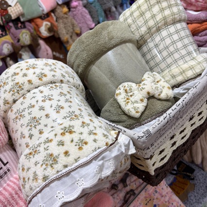 Jinmu Liangpin Little Garden Korean-Style Coral Fleece Bow Lace Fresh Towel Bath Towel Small Floral Plaid