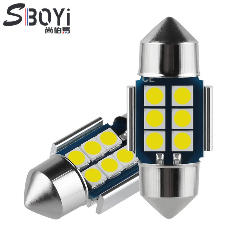 Новая двухточечная декодирующая лампа для чтения 28 мм, модуль 3030, 6 SMD, высокая яркость, Canbus LED, автомобильная лампа