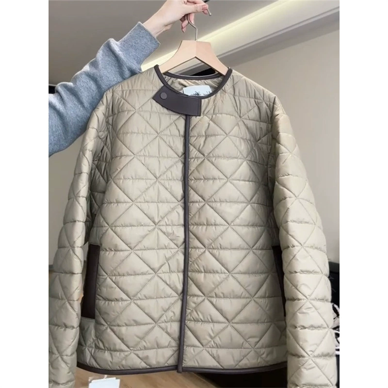 2975 Европейские товары большого размера, хлопчатобумажная одежда, хлопчатобумажная куртка, женская новая зимняя свободная форма, передняя форма, тонкая и легкая