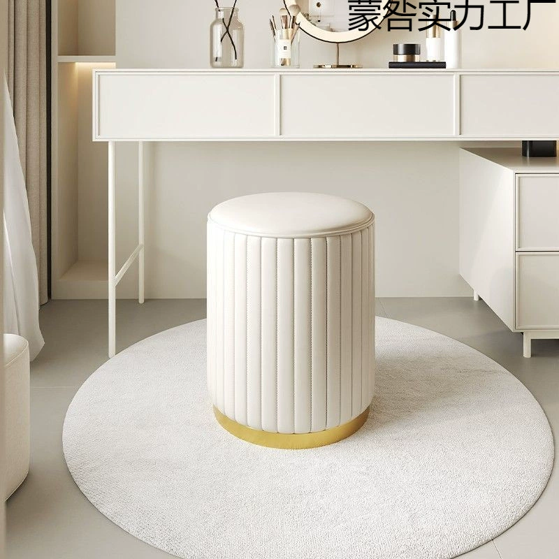 Трюмо для макияжа в стиле лёгкой роскоши, простое, в стиле интернет-знаменитостей, для спальни, домашнего гардероба, с круглой подставкой для обуви и ящиком для хранения.