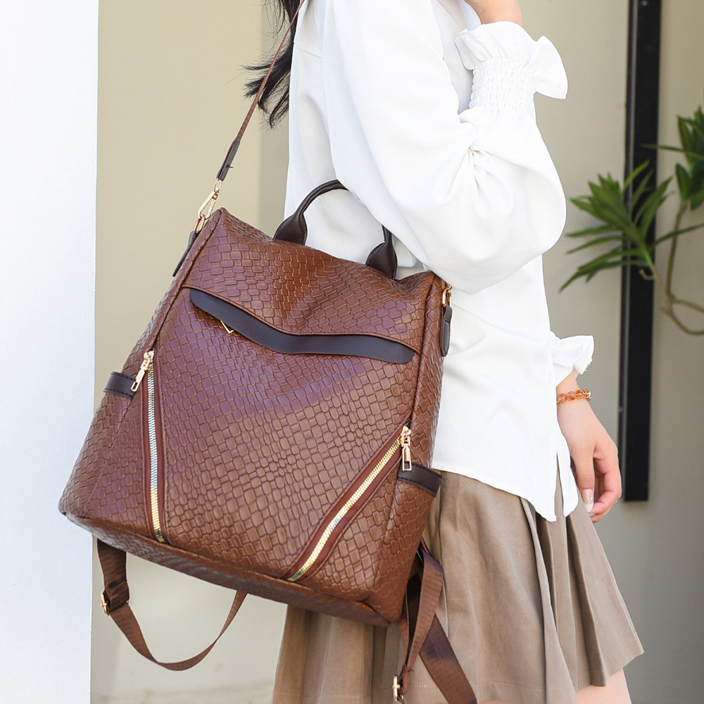 Nueva mochila antirrobo casual para mujer, mochila simple retro de gran capacidad, mochila de viaje multiusos impermeable de moda