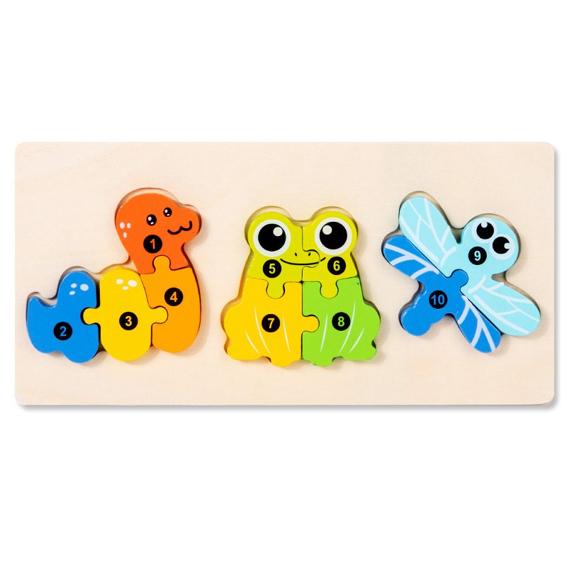 CE CPC infantil juguetes de puzzle cadena alimentaria puzzle bloques de madera tridimensional juguetes de educación temprana