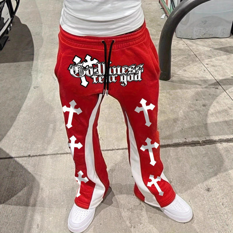 2025 European and American Cross-Border Bootcut Pants Casual Loose American Retro Sports Style Women's Pants Casual Fashionable Others