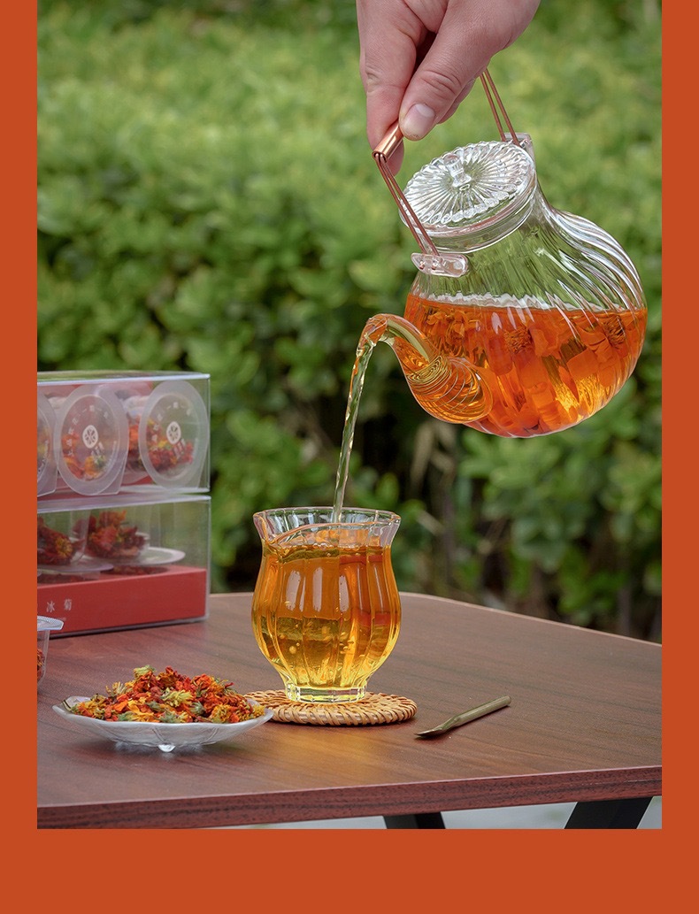 Tianshan Ice Chrysanthemum Herbal Tea Blend with Longan Red Date Goji Rose 50g Small Jar Flower Tea specifications