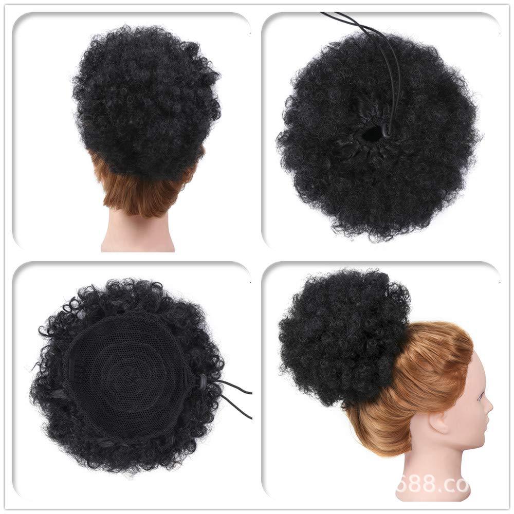 Afro puff africano seda mullida pequeña bolsa de pelo rizado Caterpillar ponytail rizado