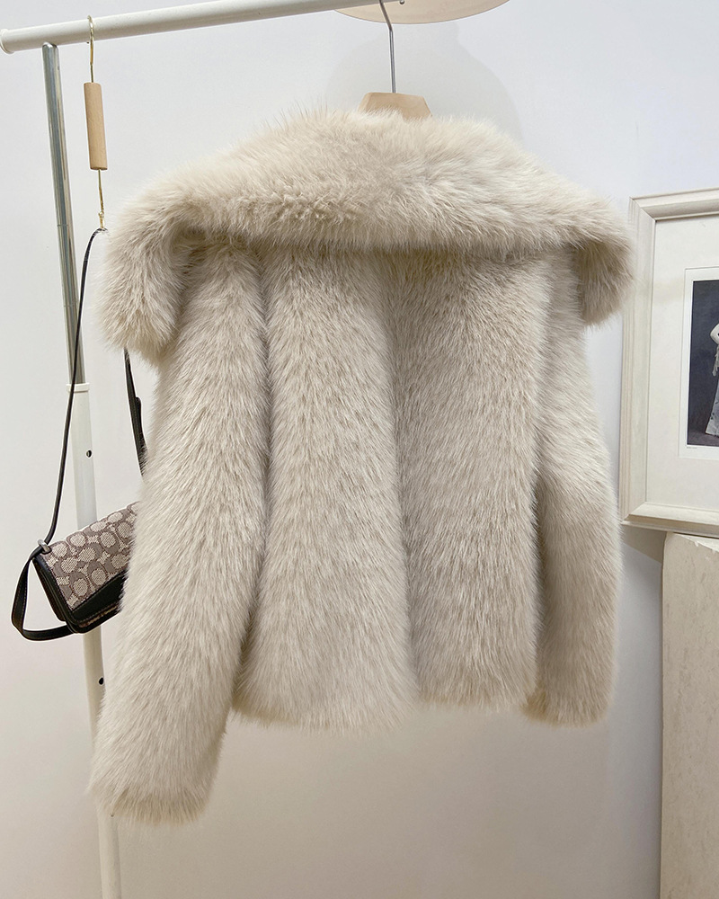 1400g Weight Faux Fur Coat Outerwear Type Long Sleeve Sleeve Length Regular Sleeve Sleeve Type Artificial Fur Fabric Type Regular Top Length Coat Tops Type Holiday, Daily Occasion Turndown Neckline Loose Fit Type Solid Color Pattern Winter, Autumn Season Women's Gender Elegant, Streetwear Style Women's Elegant Streetwear Solid Color Coat Faux Fur Coat 20