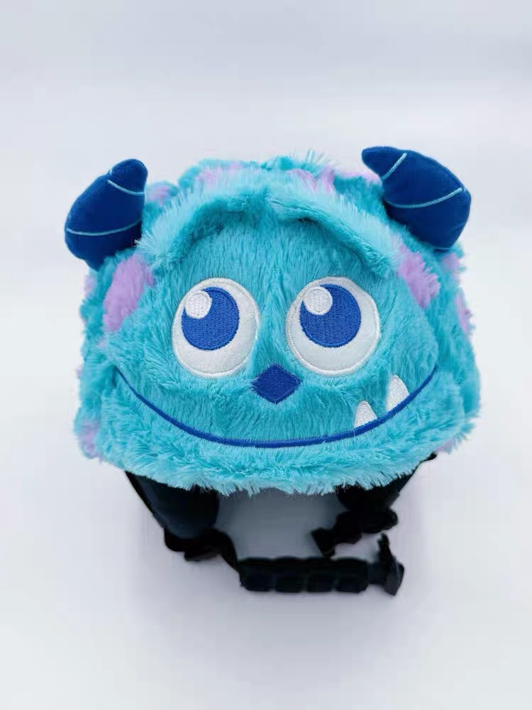 Casco de esquí de peluche muñecas bordadas tridimensionales lindas para niños niñas casco decoración de dibujos animados nueva decoración