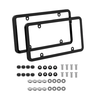 Cross-Border Hot Selling License Plate Frame American Standard License Plate Frame Car License Plate Plastic Base Car Modification Supplies American Standard License Plate Frame (License plate holder/license plate holder) - license-plate-frame-black-accessories