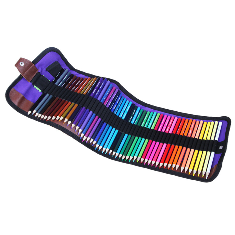 Comercio al por mayor de la lona de la pluma cortina 24/36/48/72 agujero de gran capacidad de la caja de lápiz de la lona del bosquejo lápiz de color bolsa de papelería de pintura