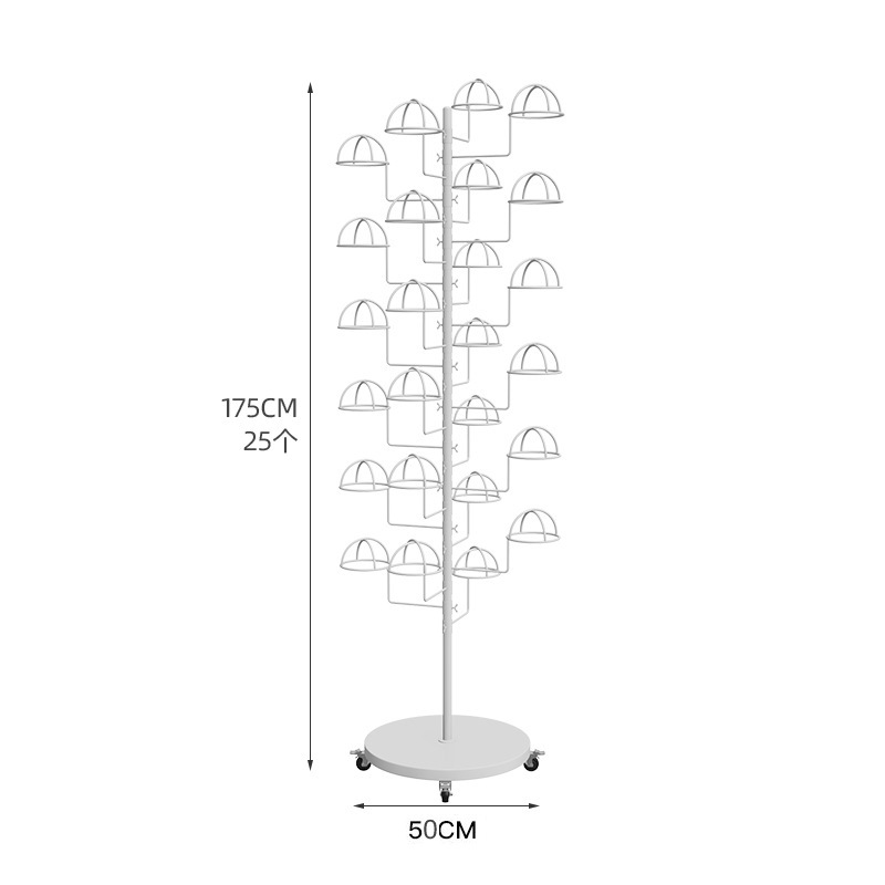 25개의 이동식 모자 홀더가 있는 대담한 흰색