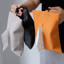 廠家跨境皮革紙巾盒簡約家用車載紙巾套衛生間廁所客廳掛式抽紙套
