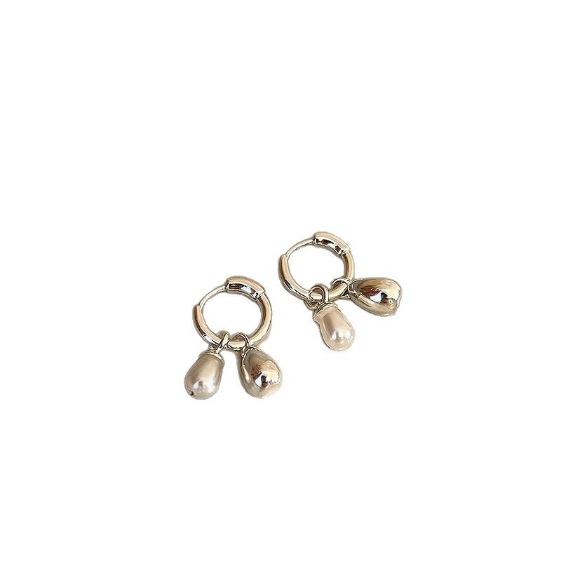 Brincos pendentes com pérolas gentle ouni para mulher conjunto_voghion.com