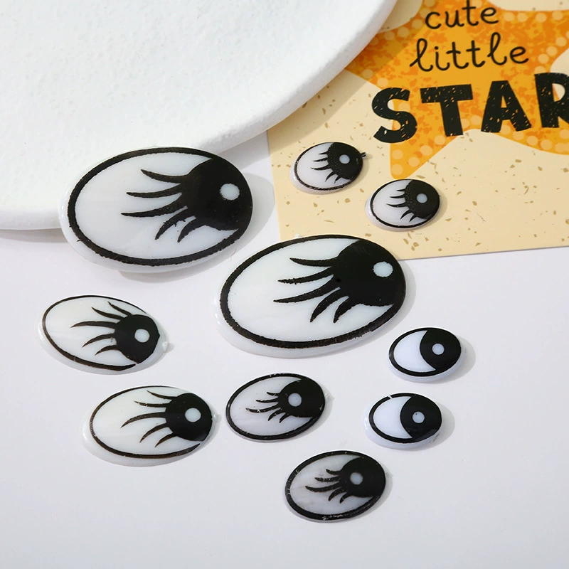 Мультяшные глаза плоские цветные ресницы печатные зрачки