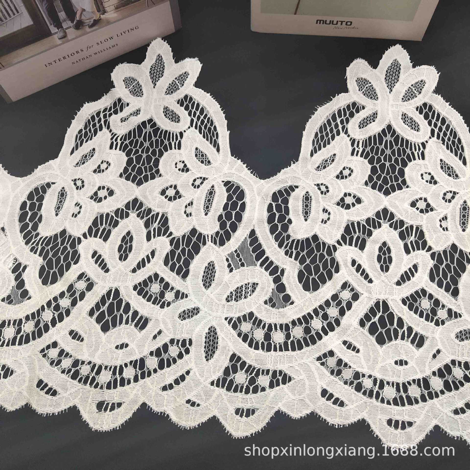 35CM无弹蕾丝锦棉花边锦纶材质 现货供应