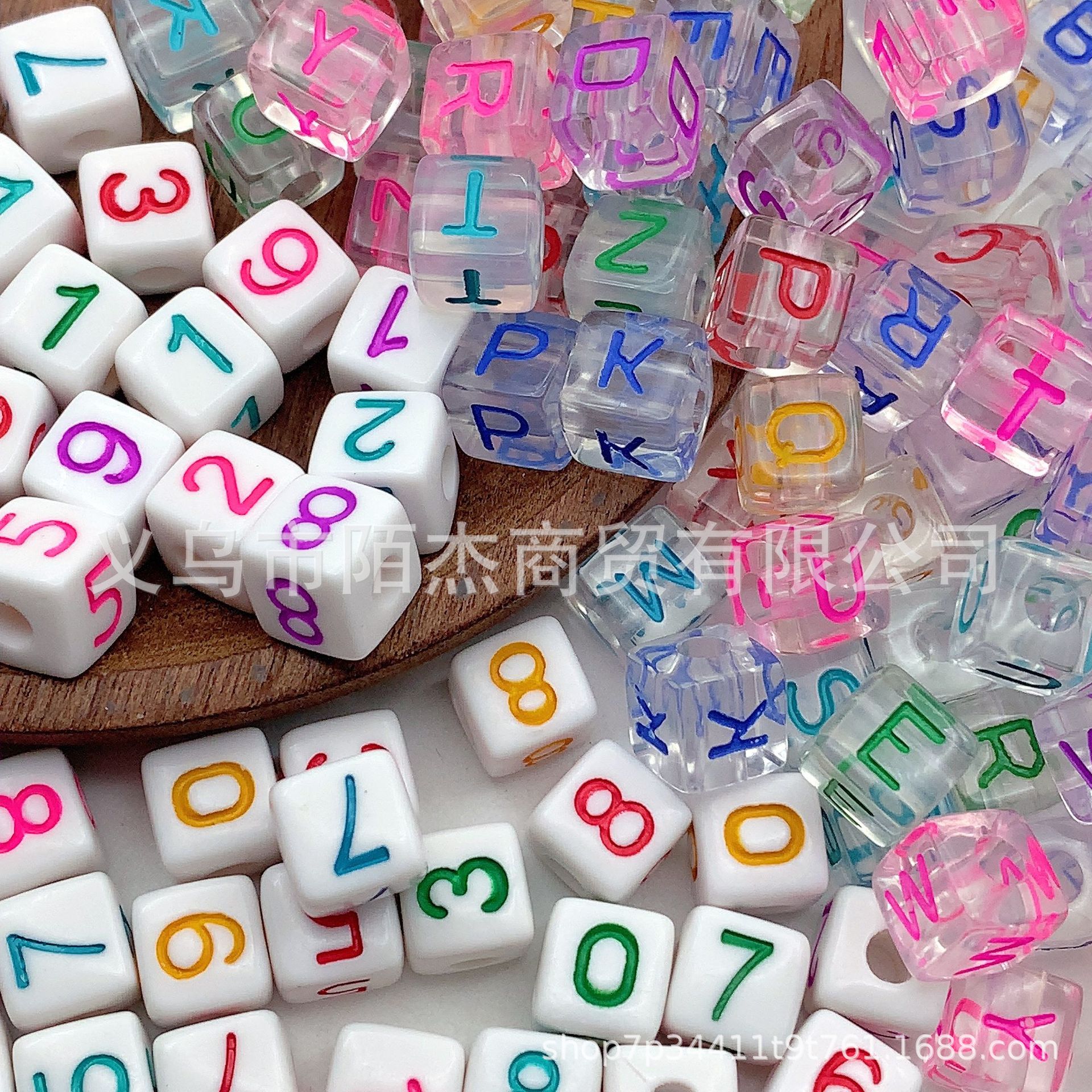 10mm cuadrado transparente acrílico letras perlas gran agujero perlas gelatina perlas dispersas accesorios de joyería para niños diy material de cuentas