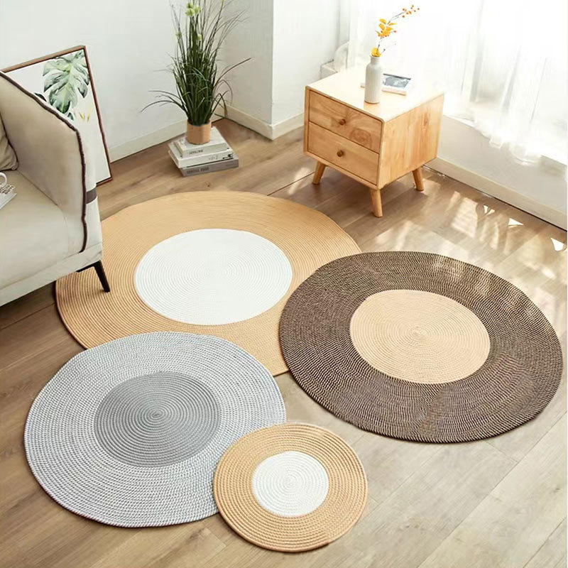 Alfombra redonda de estilo moderno para la entrada y la sala de estar, alfombra ovalada simple y ecológica antideslizante, alfombra para estudio fotográfico.