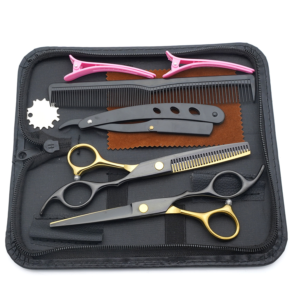 Estilista profesional, tijeras de corte de pelo, corte de pelo, corte de pelo, corte de pelo, corte de dientes fino, juego de corte de belleza con flequillo especial para peluquero