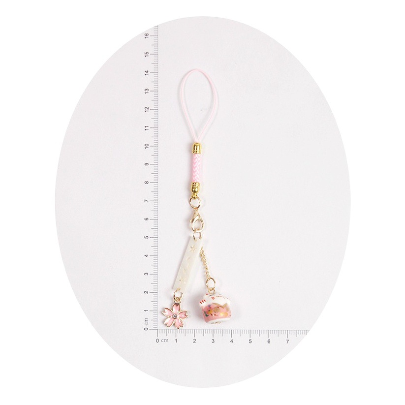 Xinfeng japonés suave chica fortuna gato suerte bendición chica corazón Cadena de teléfono móvil U disco colgante bolsa colgante