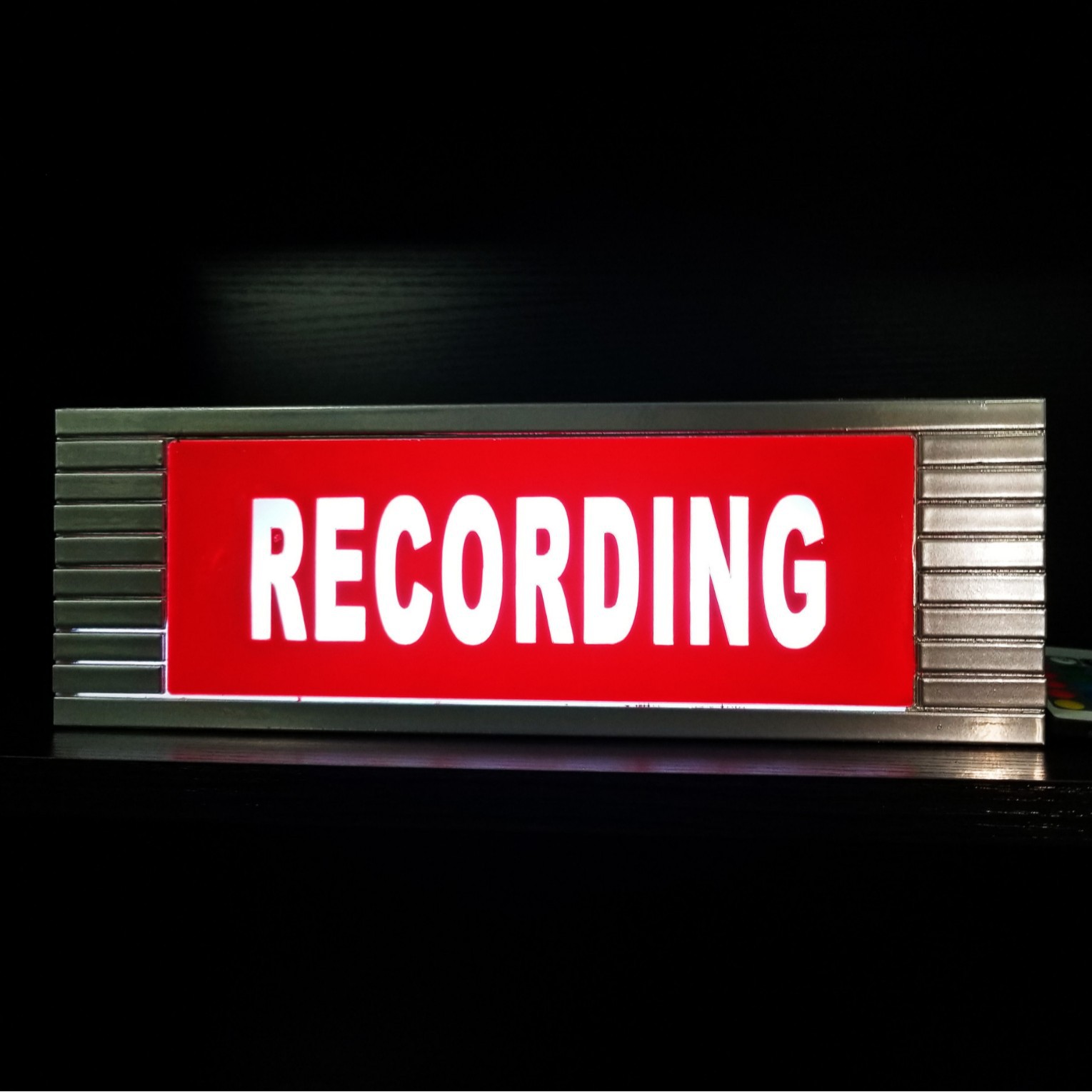 外贸热款 红色RECORDING灯箱广播录音录像照明led灯提示灯箱