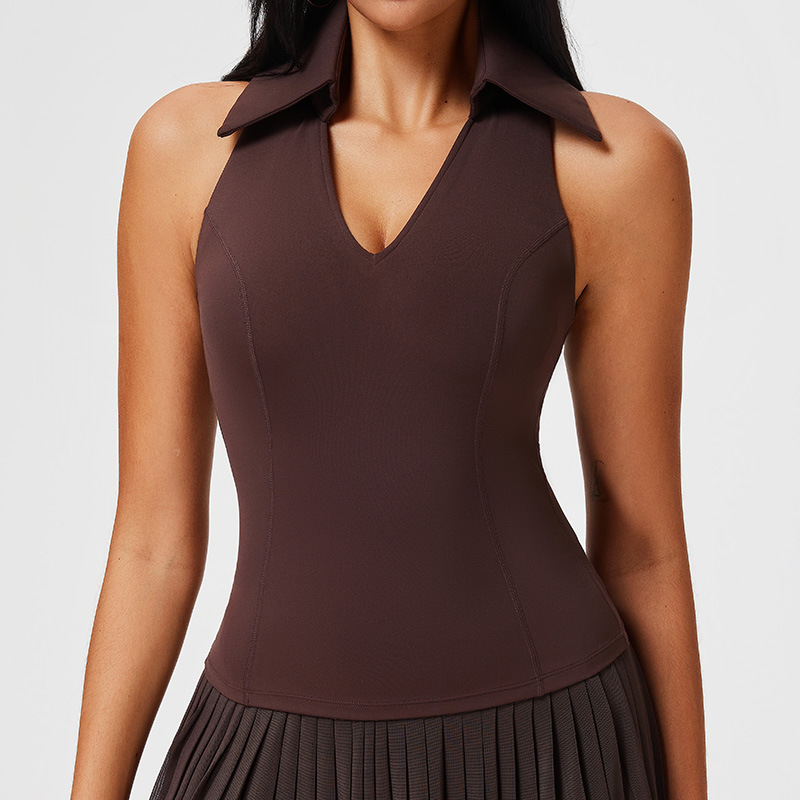 Ropa de tenis de color en contraste, traje deportivo para mujer, chaleco de yoga de secado rápido para correr, top de fitness, falda corta de bádminton, falda image 22