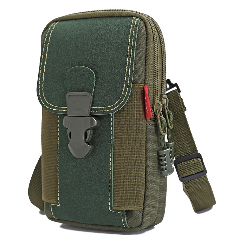 New 6.8inch Men's Waist Bag, Portable Mobile Phone Bag for Construction Sites, Can Be Worn with a Belt, Multifunctional Vertical Canvas Bag