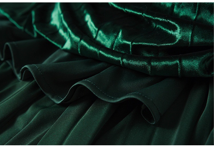 Abbigliamento donna gonna in velluto a rombi a cinque colori gonna a pieghe a fisarmonica lucida per donna lunghezza media autunno e inverno 2024_voghion.com