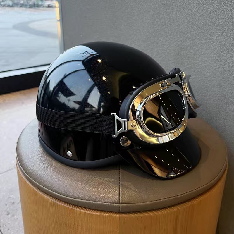 Suitable for Retro Helmets, 3C Certified, Personalized Men's and Women's Electric Vehicle Half Helmets, Universal for All Seasons, Summer Sun Protection and Safety