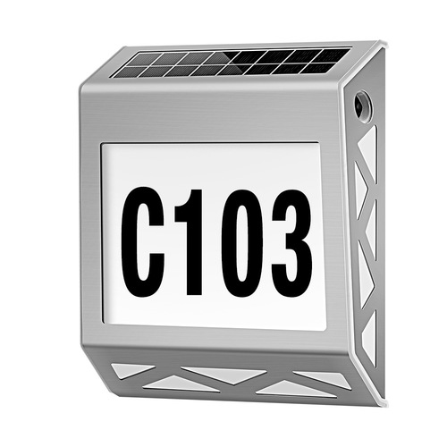 Cross-border waterproof road sign solar digital door sign light outdoor advertising sign wall light number lighting light