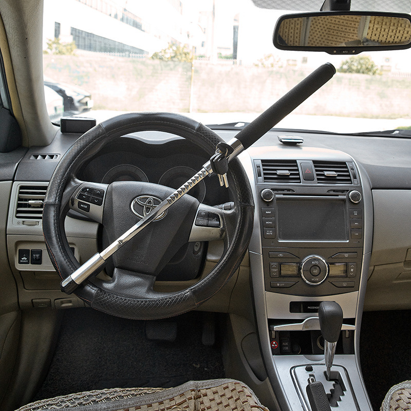 Steering Wheel Lock Car Lock 304 Stainless Steel Retractable Anti-Theft Universal Type Exclusively for Cross-Border Supply