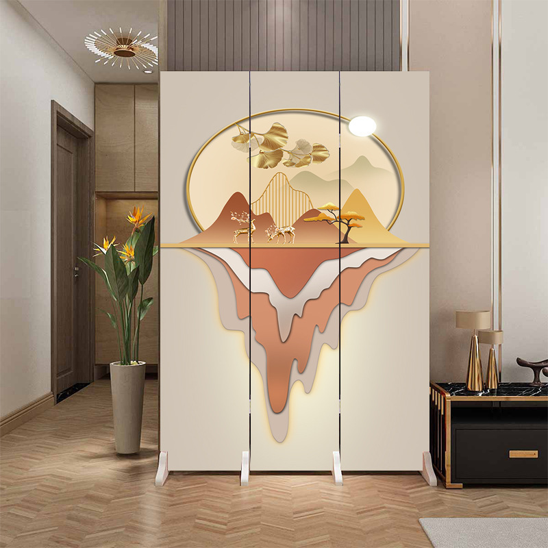 Fábrica directa de entrada doméstica china en la puerta frente a la partición de la sala de estar de la oficina del dormitorio cubierta plegable móvil