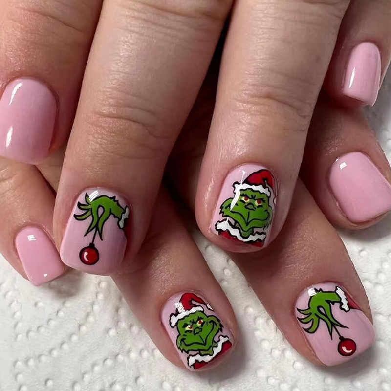 Christmas Festival Christmas Retro French Style Christmas Tree Santa Claus ABS Nail Patches 1 Set