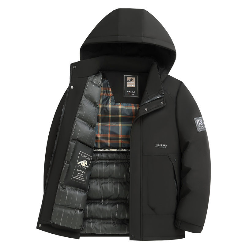 New Winter Parka for Middle-Aged and Elderly Men, Thickened Cotton Coat for Dad, Warm Cotton Jacket