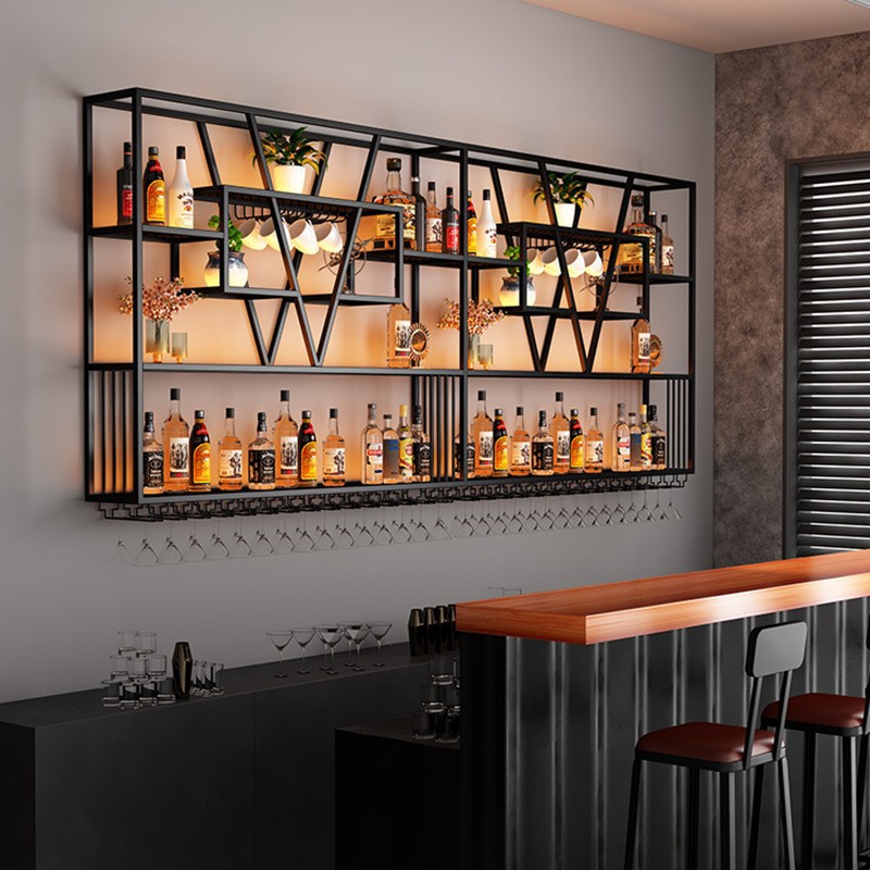 铁艺创意墙上壁挂酒架红酒架子壁挂式酒柜红酒展示架瓶酒吧吧台架