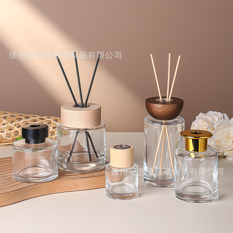 Spot botella de aromaterapia cilíndrica 100ml botella vacía de aromaterapia botella volatilizadora de perfume decoración de botella de incienso de expansión sin fuego interior