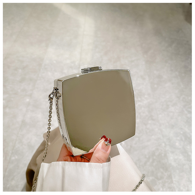 2025 New acrylic bag, square box bag, single-shoulder crossbody chain, women's makeup bag, fashionable cross-border clutch undefined