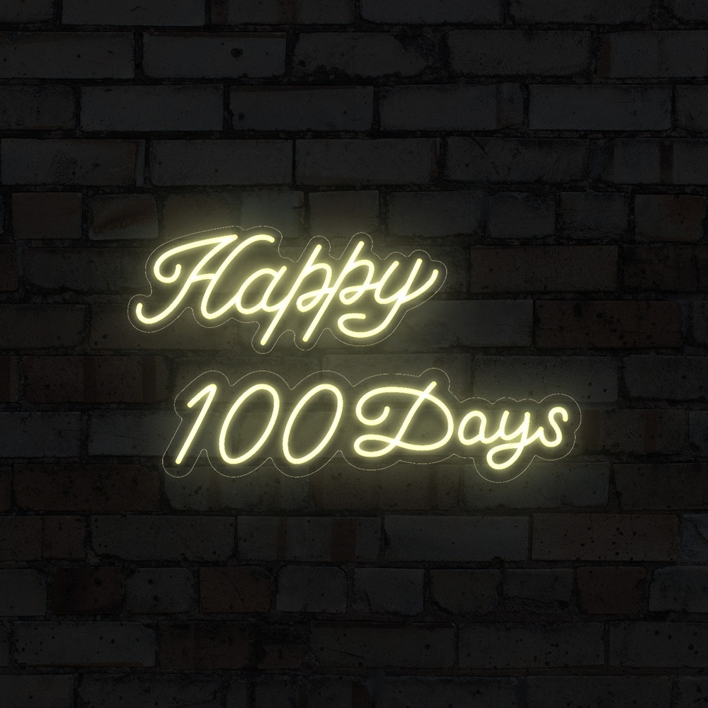One hundred days a happy 100 -day banquet happy100Days neon LED…