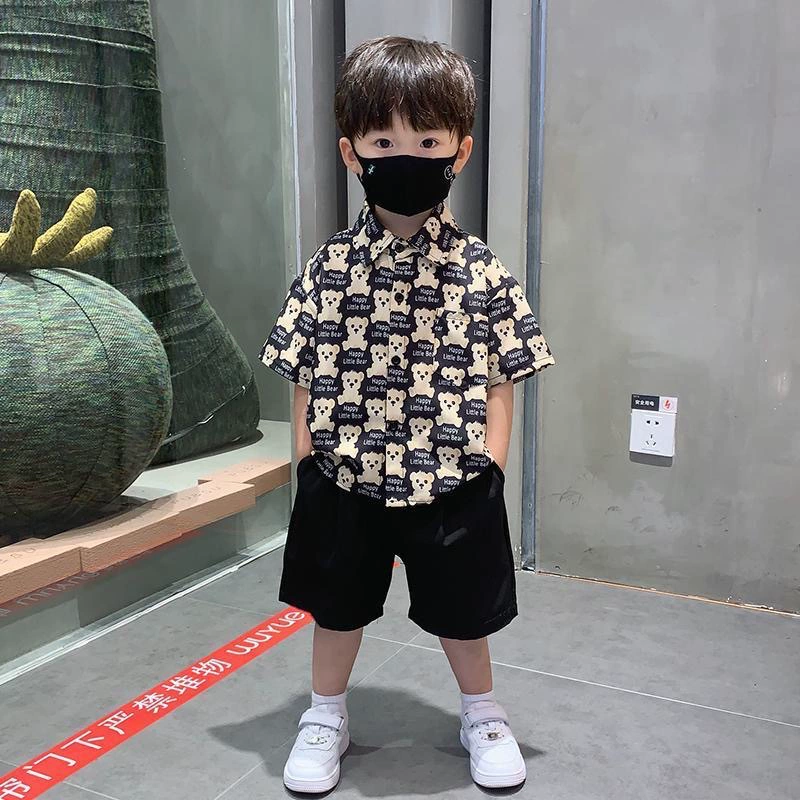 Children's shirt, thin breathable set for boys, Korean style
