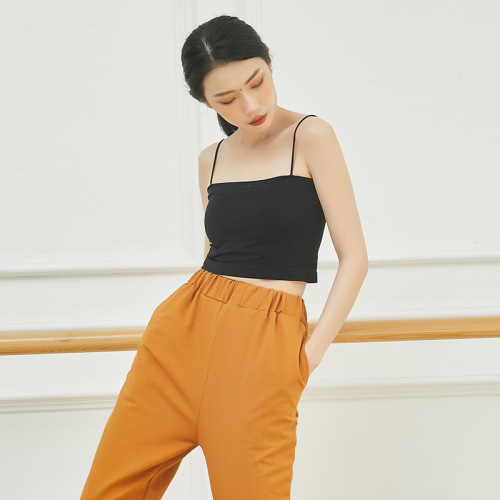 Dance clothing vest female ballet modern ethnic classical dance practice clothing top suspender body suit with chest pad