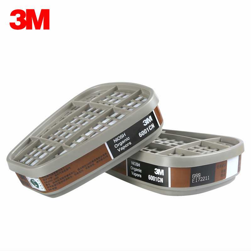 3M 6000系列滤毒盒 实验化工厂有机气体防毒面具配件梯形过滤盒
