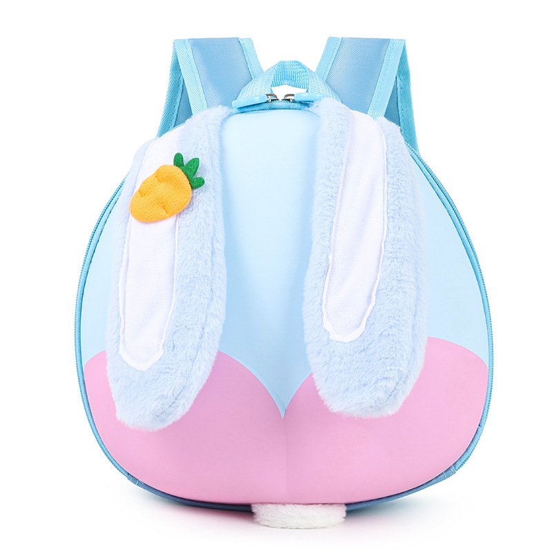Jardín de infantes niños mochila de dibujos animados bonitas orejas grandes conejo bebé mochila portátil de cáscara de huevo mochila para niños