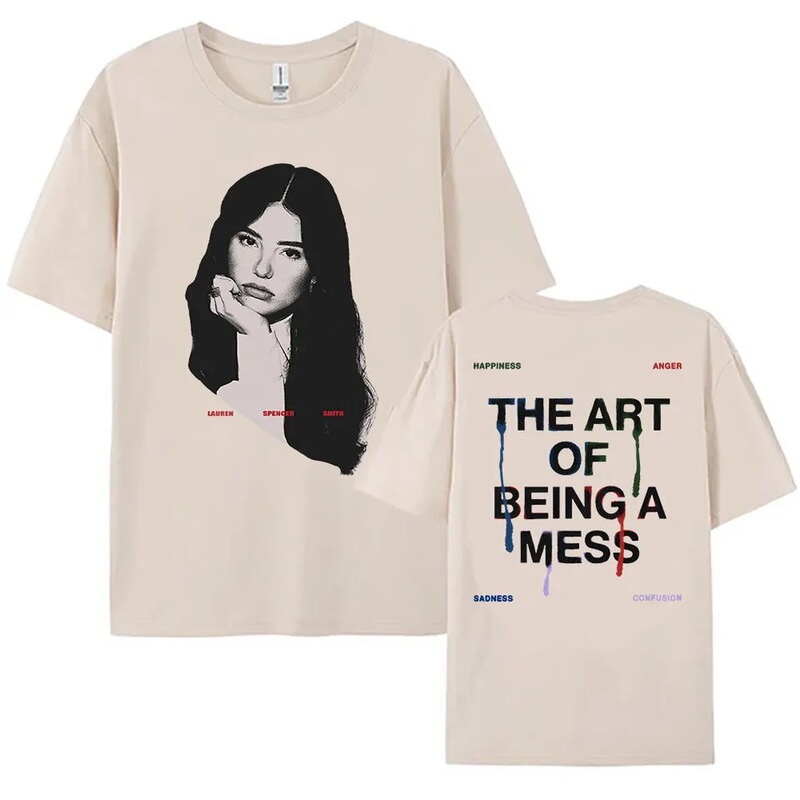 Messy Art Lawrence Spencer Smith T-Shirt Summer Cotton Unisex T-Shirt Loose Fashion Singer Print T-Shirt