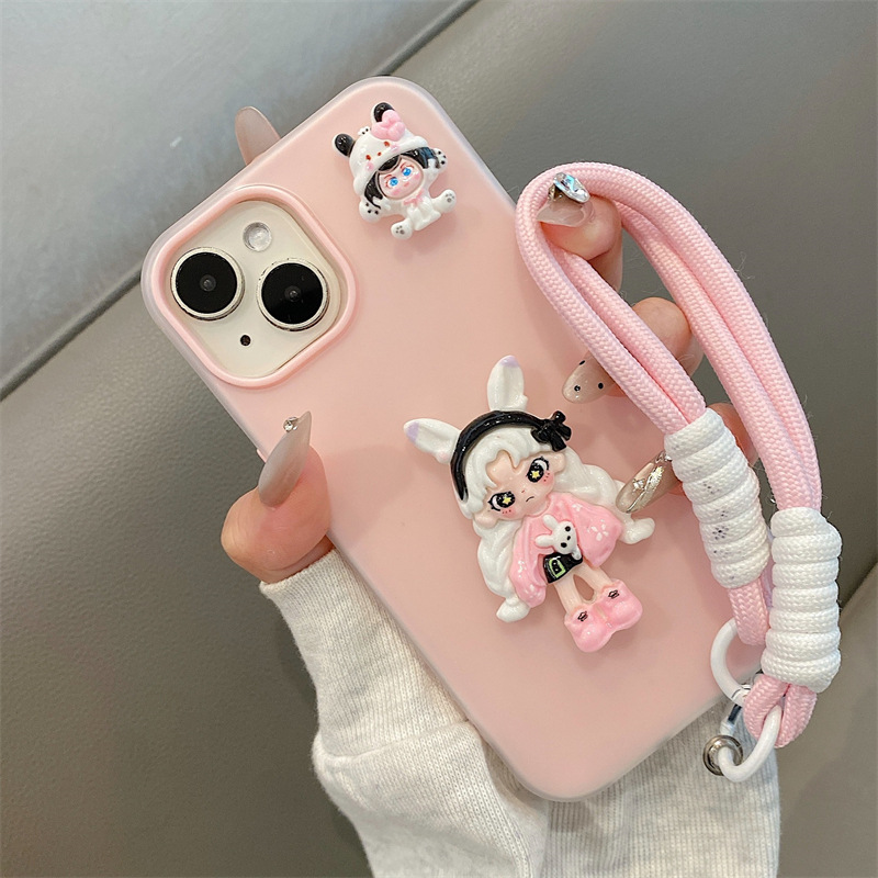 朵拉女孩公仔适用iPhone16promax手机壳13 14Plus双层华为mate70