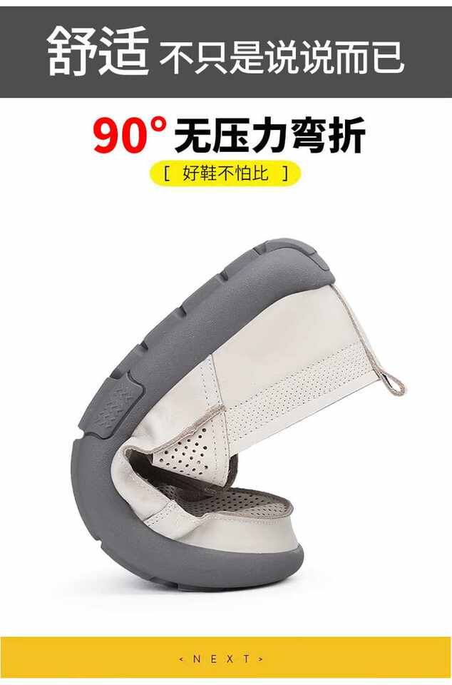 Dép sandal nam da bò đế bằng mũi tròn kiểu lười thoáng khí, đế cao 1 cm — Trắng CB9926-2, Đen CB9926-2 chi tiết 5