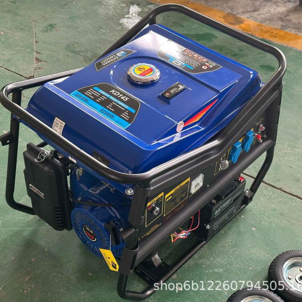 外贸出口蝴蝶款汽油发电机5kw6千瓦大功率电启动外贸批发轮子便携